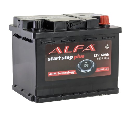 ALFA AGM  60Ah 680A Обратная (R+)