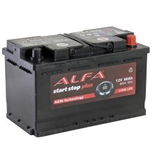 ALFA AGM  80Ah 800A Обратная (R+)