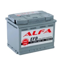 ALFA EFB  60Ah 620A Обратная (R+)