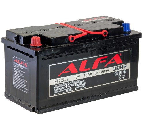 ALFA HYBRID  90Ah 800A Прямая (L+)