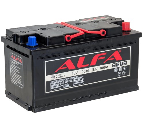ALFA HYBRID  90Ah 800A Обратная (R+)