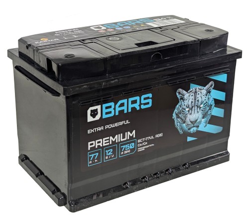 Bars PREMIUM  77Ah 750A Обратная (R+)