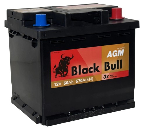 BLACK BULL AGM 50Ah 570A Обратная (R+)