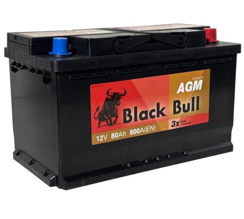 BLACK BULL AGM 80Ah 800A Обратная (R+)