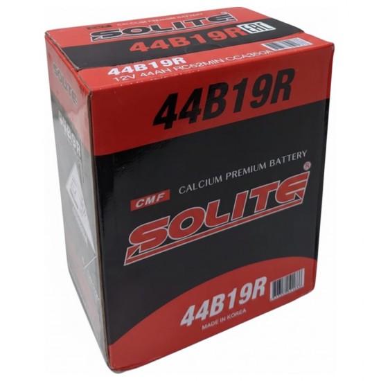 Аккумулятор Solite 44B19R тонк клемма 44Ah/350 L+ 187х127х199