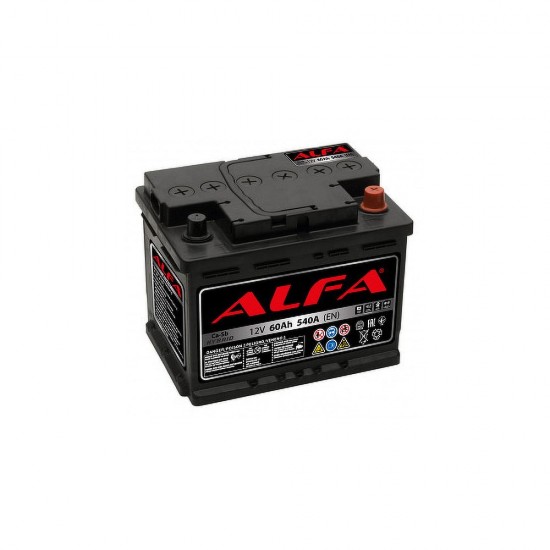 Аккумулятор ALFA 6СТ-60 60Ah/540 Обратная R+ 242x175x190