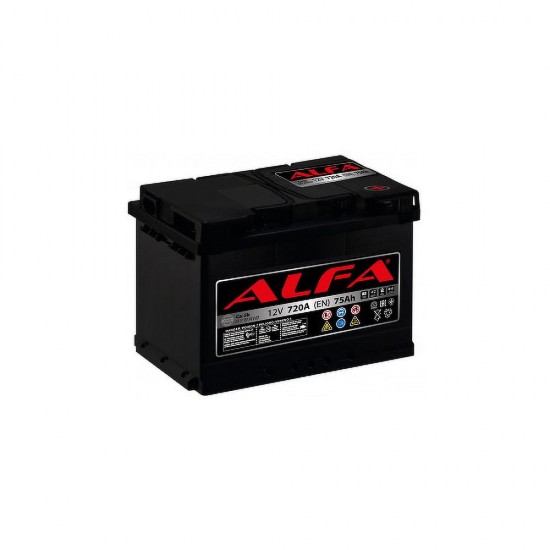 Аккумулятор ALFA 6СТ-75 Hybrid 75Ah/720 Обратная R+ 278x175x190