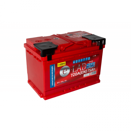 Аккумулятор ELAB 6СТ-75 +EFB 75Ah/720 Обратная R+ 278x175x190