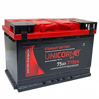 Аккумулятор UNICORN 6СТ-75 RED 75Ah/710 Обратная R+ 278x175x190