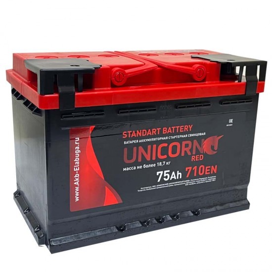 Аккумулятор UNICORN 6СТ-75 RED 75Ah/710 Обратная R+ 278x175x190
