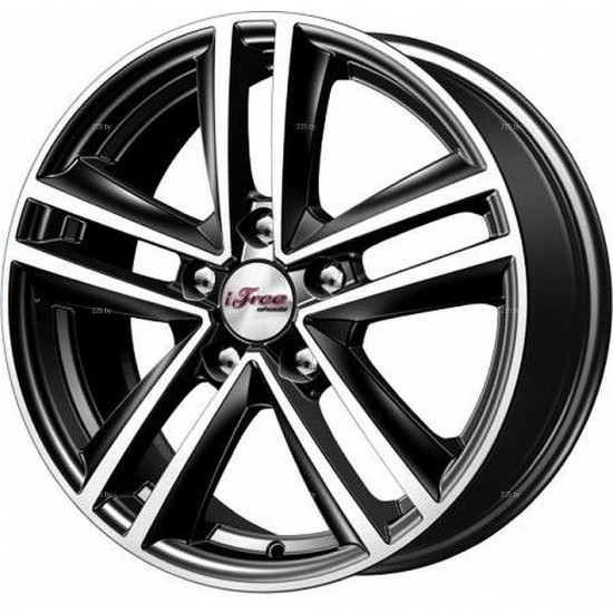 Диск iFree Катар Чёрный глянцевый с полированной лицевой частью 6,5 х 16 PCD 5/114,3 ET45 DIA67,1