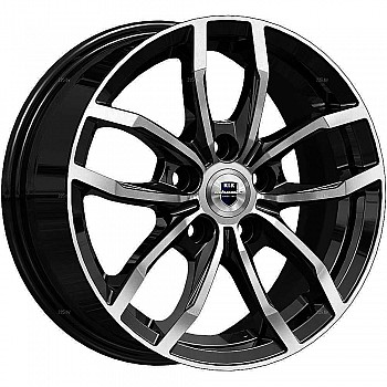 Диск K&K Фрост Чёрный глянцевый с полированной лицевой частью 6,5 х 15 PCD 5/100 ET38 DIA57,1