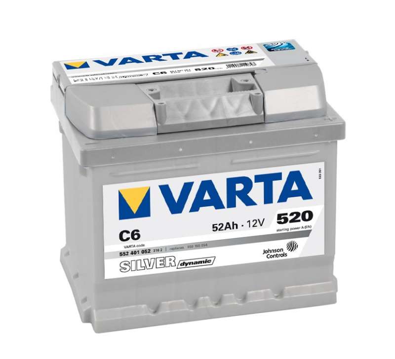 Varta Silver Dyn 552401 52Ah/520 обратная ( -  + ) 204x175x175