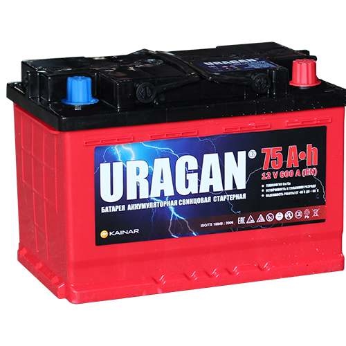 URAGAN - 75Ah/600 (-  +) 278x175x190