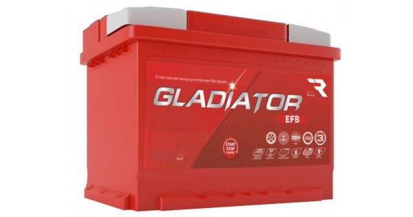 GLADIATOR 6СТ-60 EFB 60Ah/600 (- +) 242x175x190