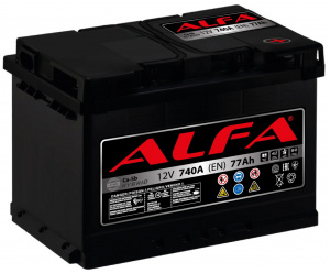 ALFA 6СТ-77 Hybrid 77Ah/740 (-  +) 278x175x190